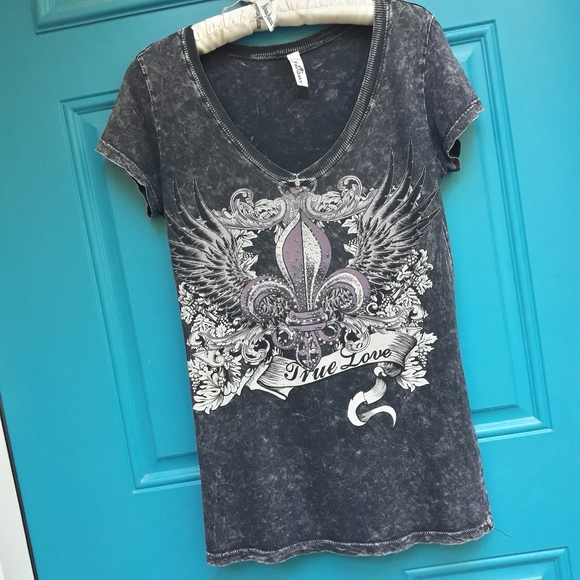 Grunge Biker Tshirt Metal Grommets Reverse Tie Die - Picture 3 of 17